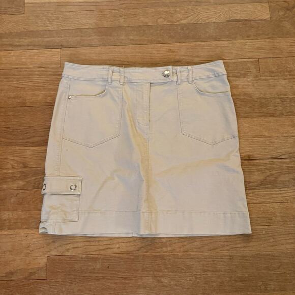 White House Black Market tan khaki mini skirt size 12
 b24 - Picture 1 of 5